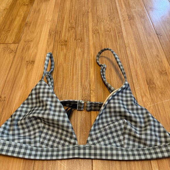 Summersalt Triangle Top and Lace-Up High Leg High Rise Bikini Bottom Gingham - Picture 7 of 10